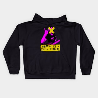 the punk rock girl play guitar pink and tape Kids Hoodie